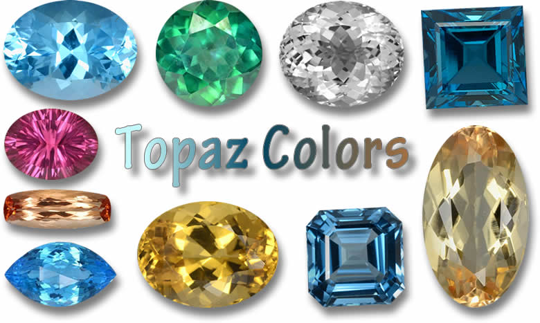 Gamme de couleurs de topaze