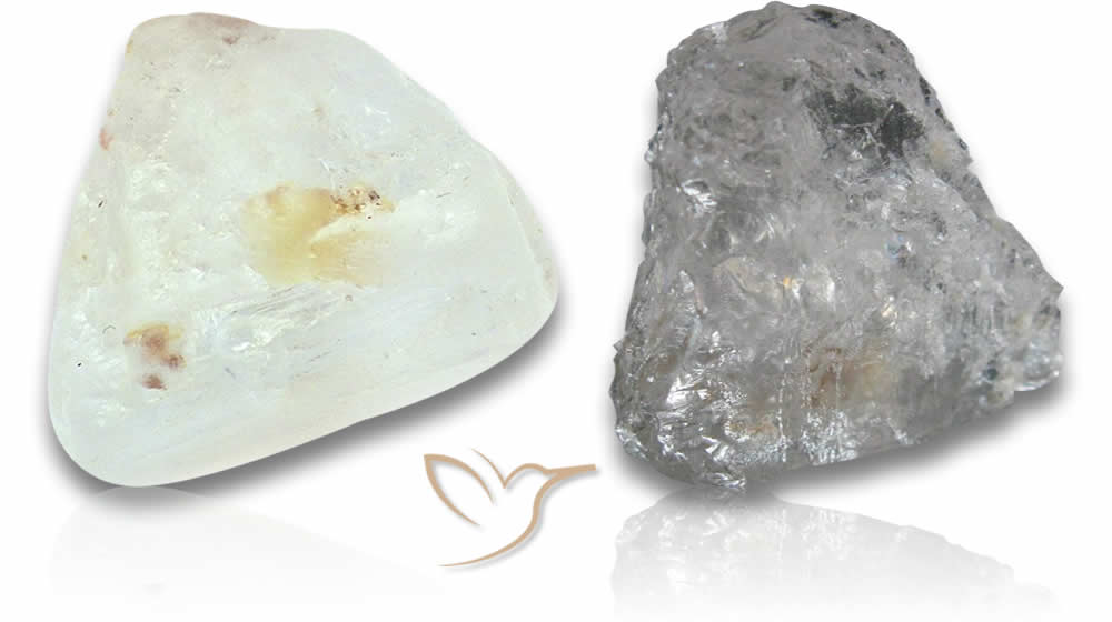 Pierres brutes de topaze blanche
