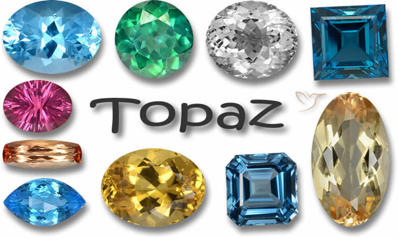 Pierres précieuses de topaze naturelle