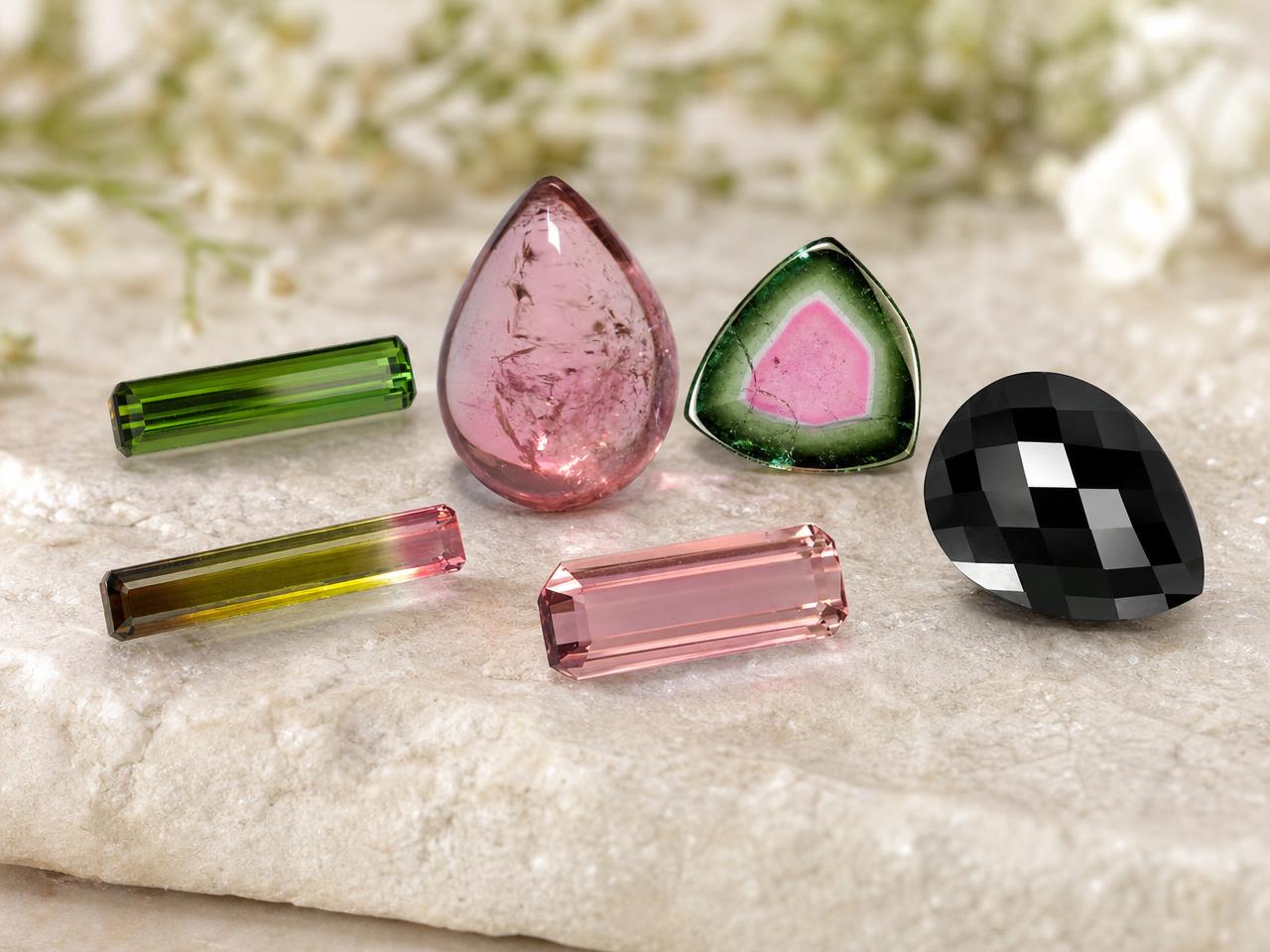 Pierres précieuses de tourmaline non montées pour la création de pendentifs
