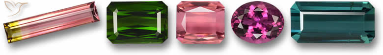 Pierres précieuses de tourmaline