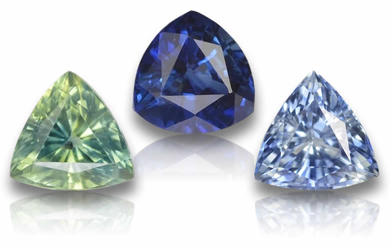 Trillion Cut Blue Green Sapphire - Natural, Certified