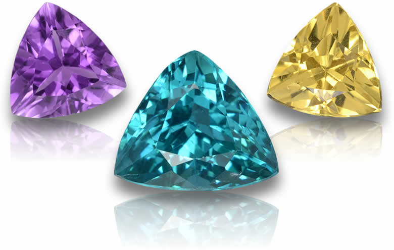 Pierres précieuses taillées en trillion, en vrac, pour la création de bijoux