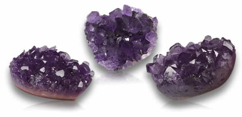 Pierres précieuses d'améthyste druzy