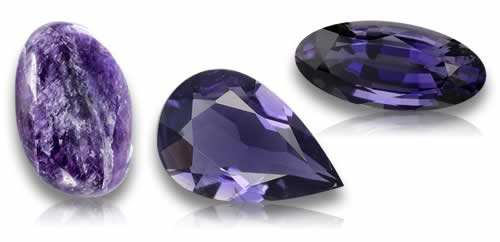 Pierres précieuses d'iolite