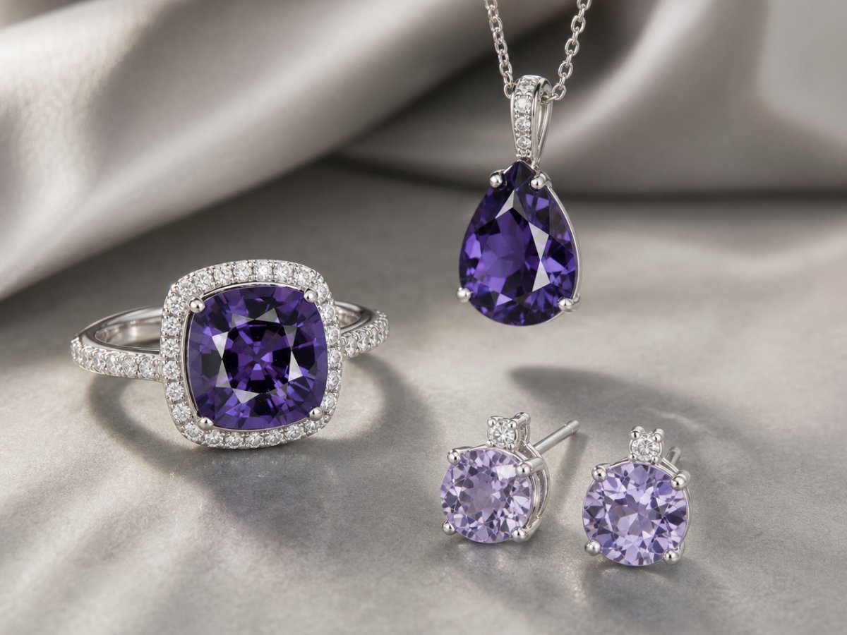 Les spinelles violettes sont présentées en joaillerie