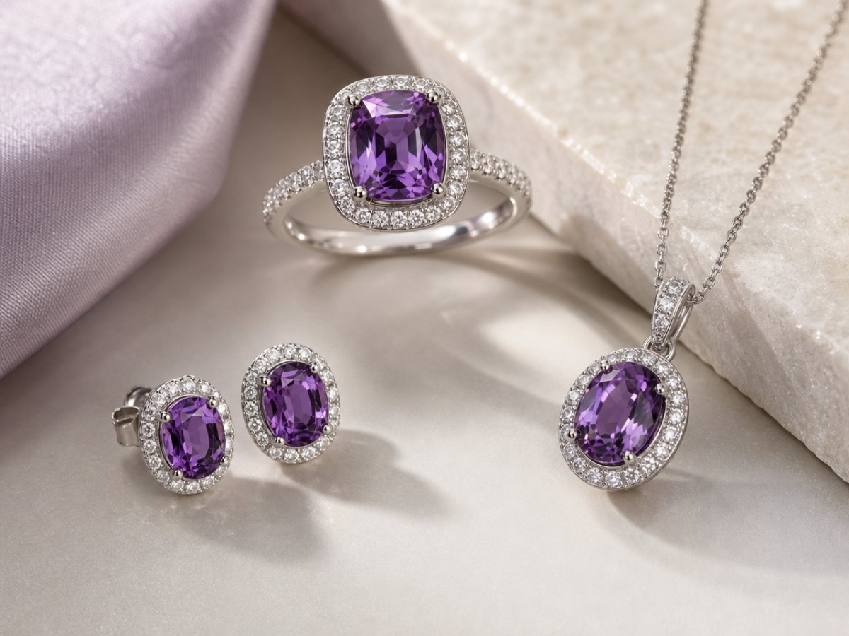 Les spinelles violettes sont présentées en joaillerie
