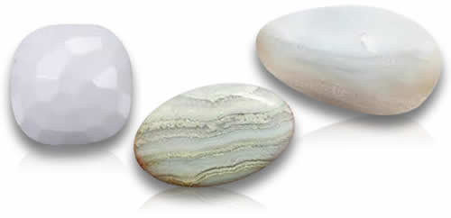 Pierres précieuses d'agate blanche naturelle