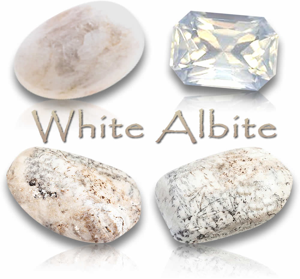 Pierres précieuses d'albite blanche naturelle
