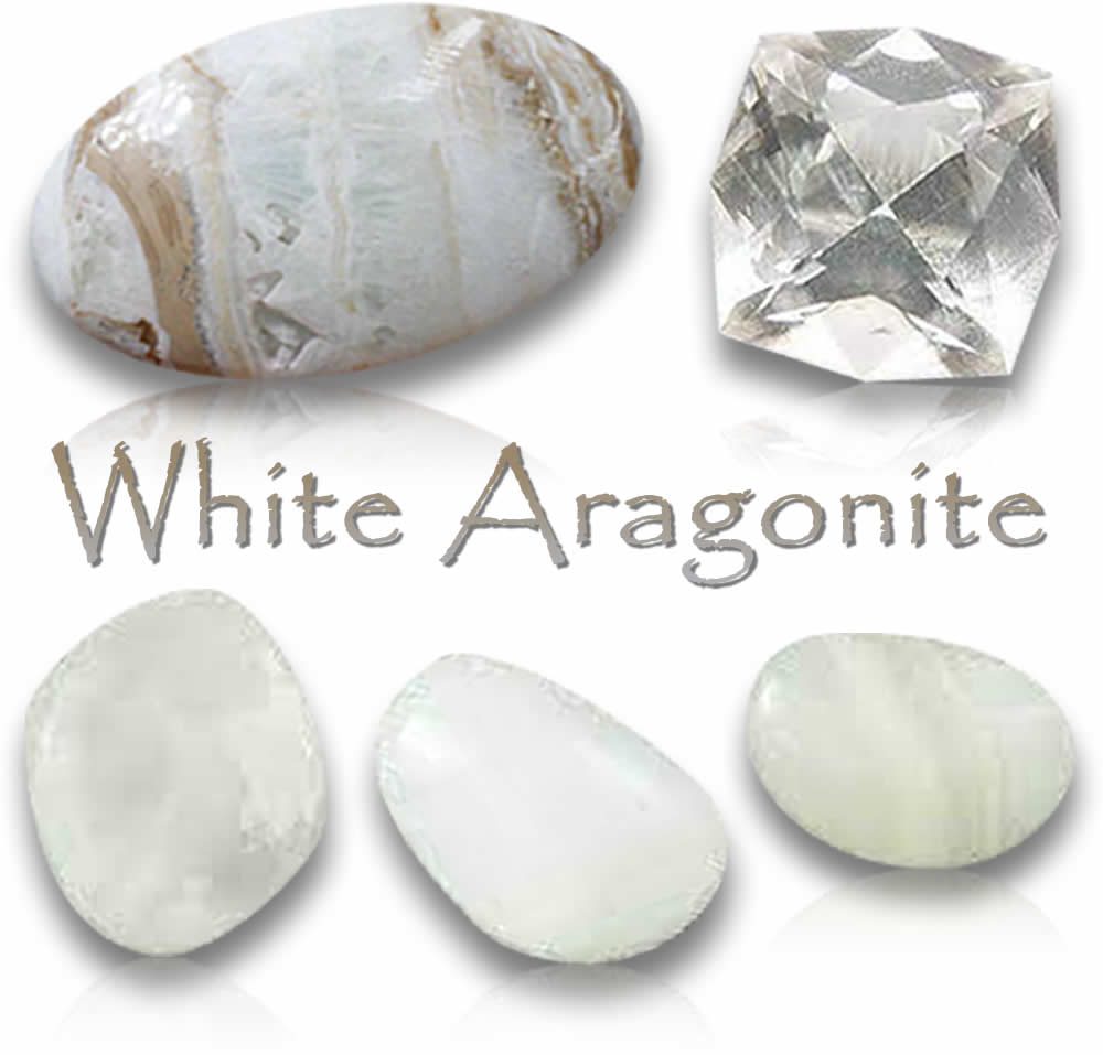 Pierres précieuses d'aragonite blanche naturelle