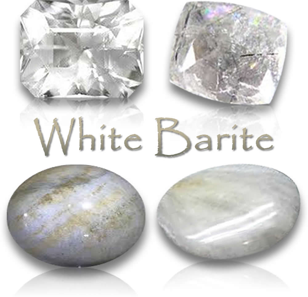 Pierres précieuses naturelles de barytine blanche