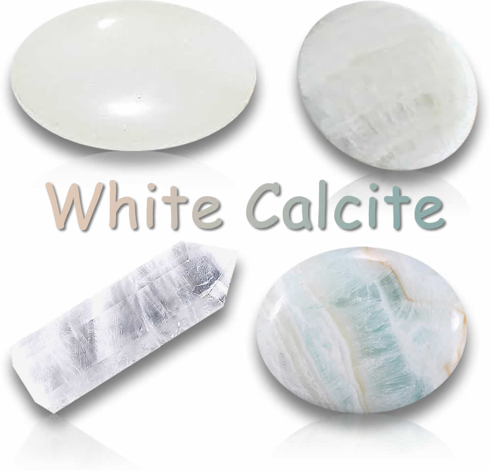 Pierres précieuses naturelles de calcite blanche