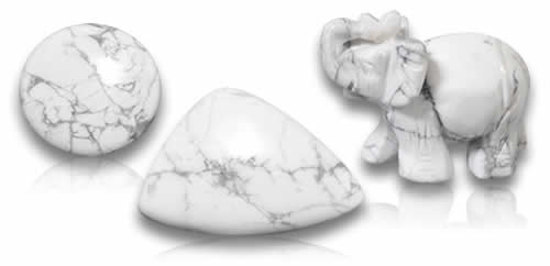 Pierres précieuses d'howlite blanche naturelle