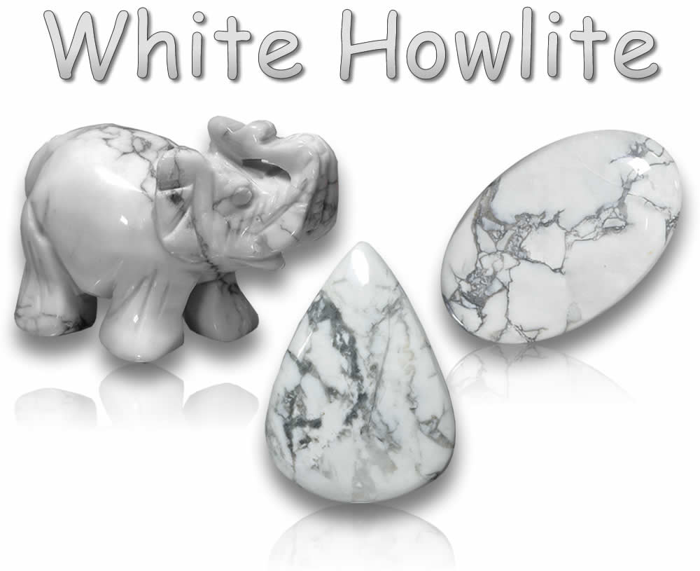 Pierres précieuses d'howlite blanche naturelle