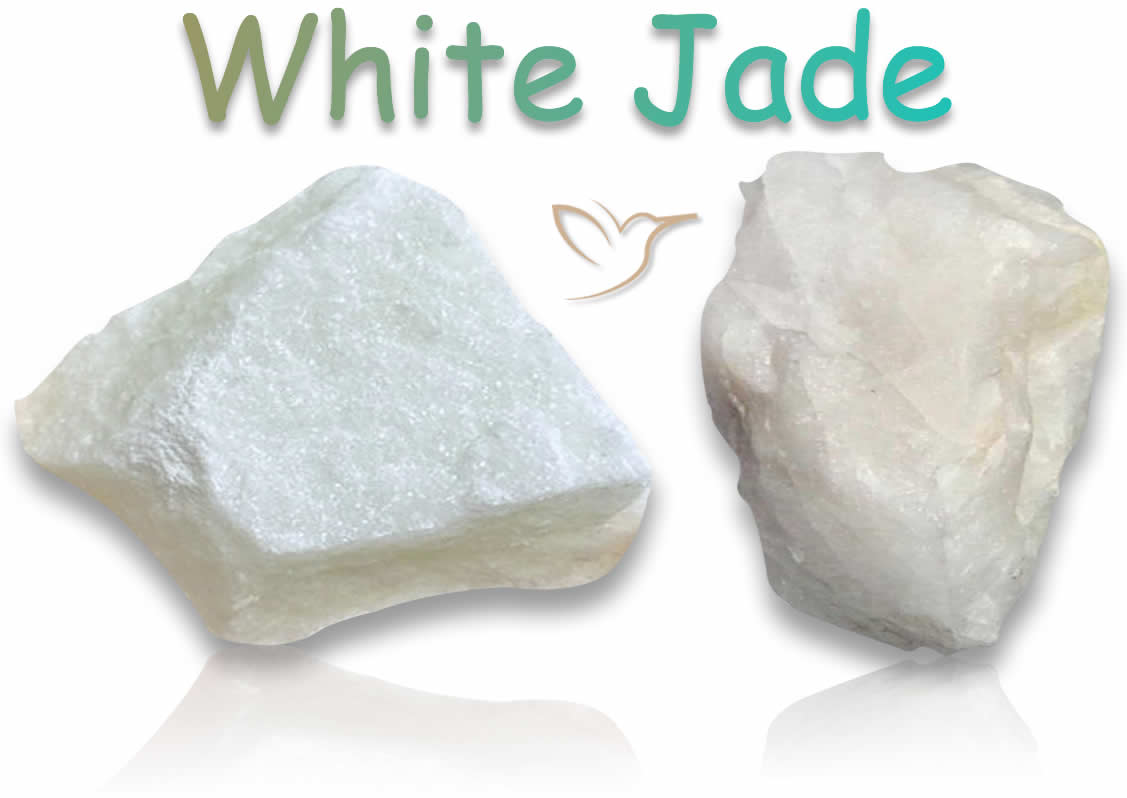 Pierres précieuses naturelles de jade blanc brut