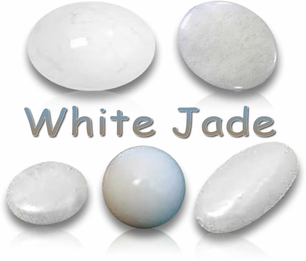 Pierres précieuses de jade blanc naturel