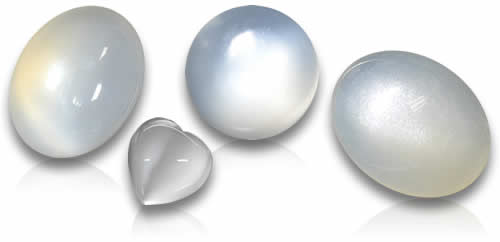 Pierres précieuses de pierre de lune blanche naturelle