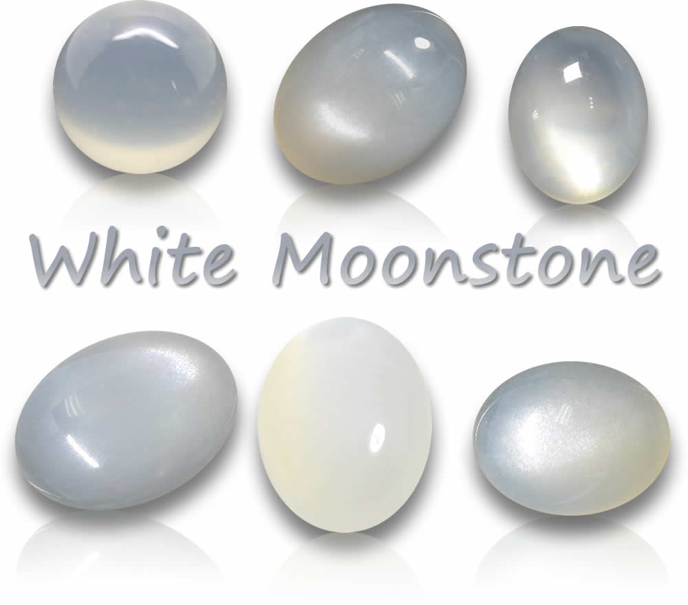 Pierres précieuses de pierre de lune blanche naturelle