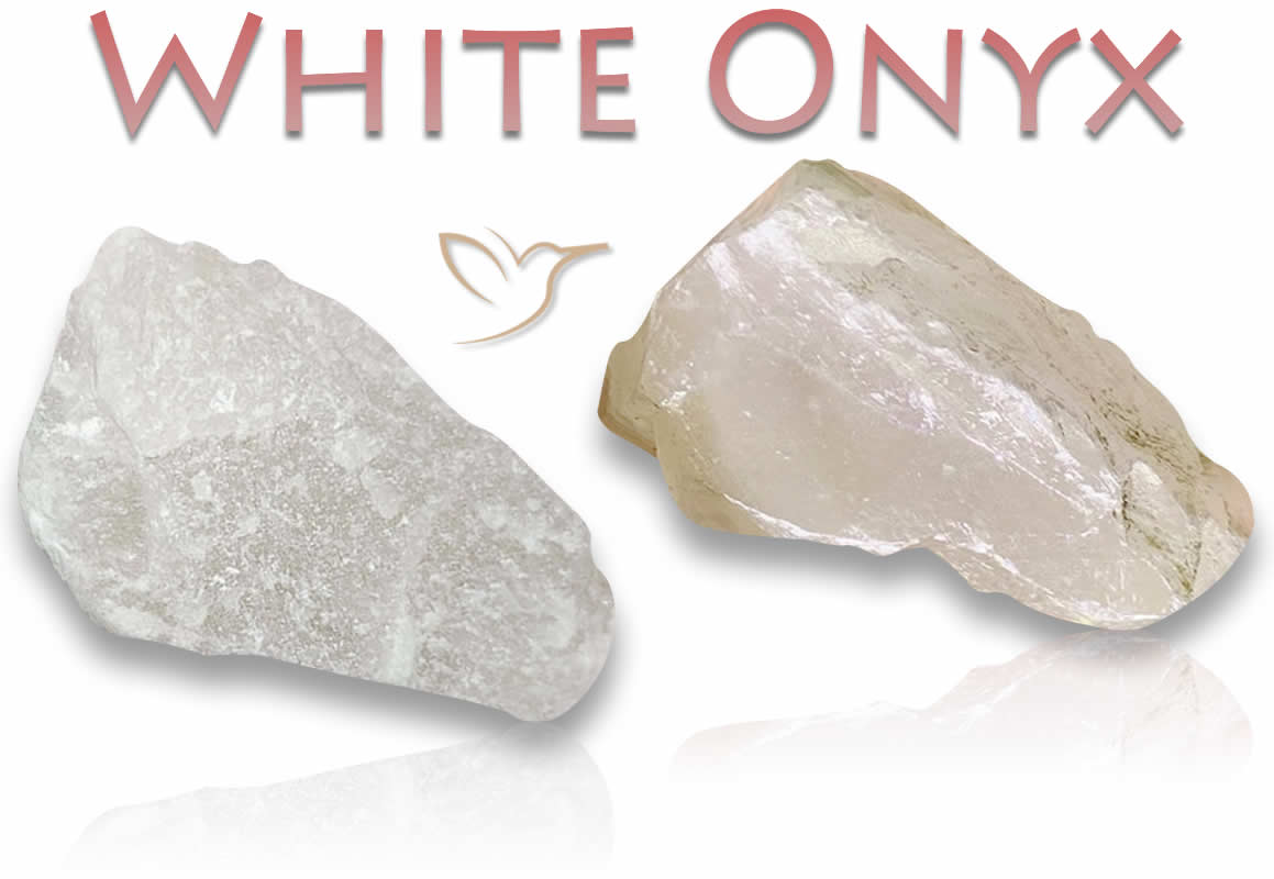 Pierres précieuses naturelles d'onyx blanc brut