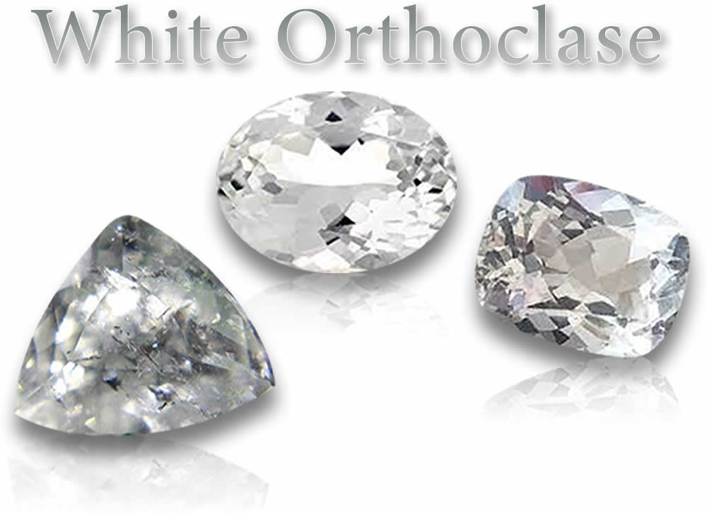 Pierres précieuses d'orthose blanche naturelle