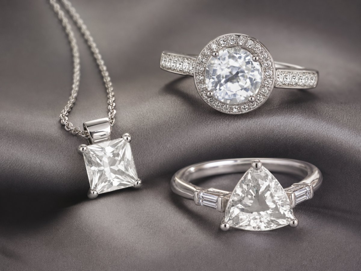 Saphirs blancs présentés en joaillerie