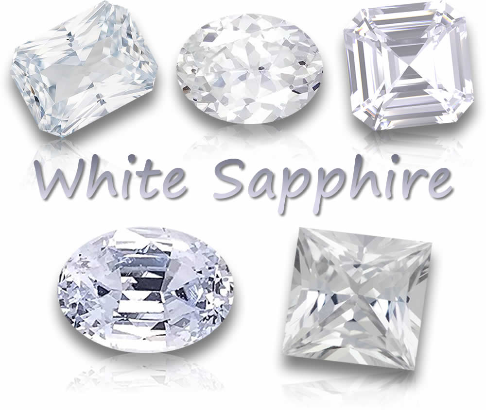 Pierres précieuses de saphir blanc naturel