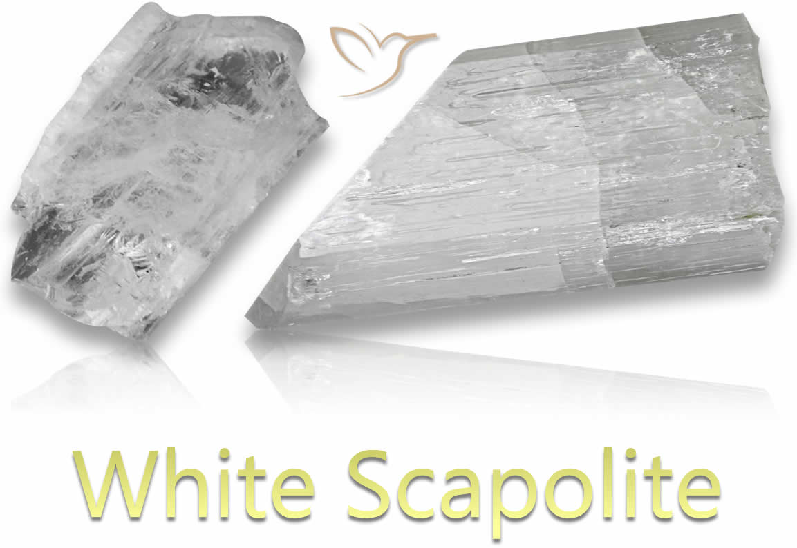 Pierres précieuses naturelles de scapolite blanche brute