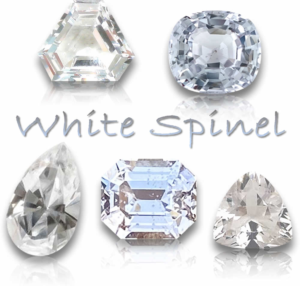 Pierres précieuses naturelles de spinelle blanche
