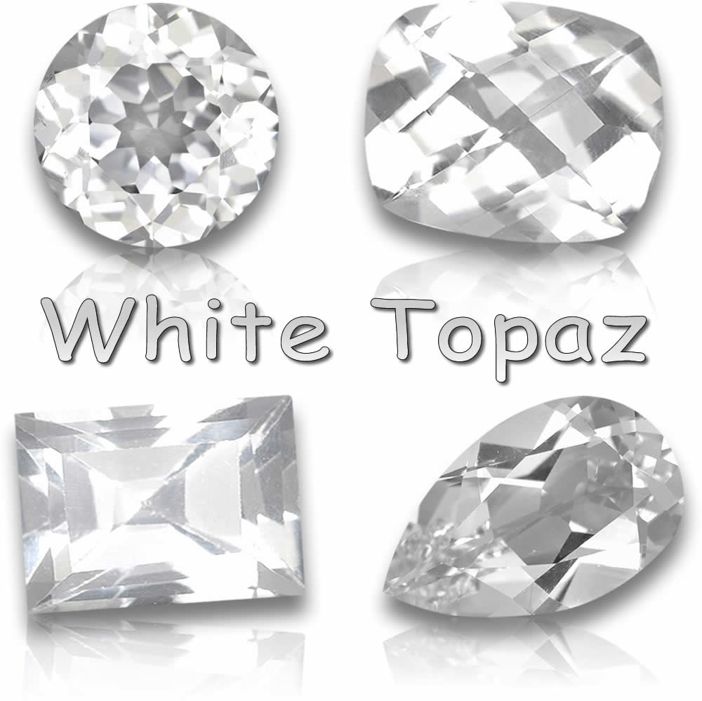 Pierres précieuses de topaze blanche naturelle