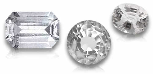 Pierres précieuses naturelles de tourmaline blanche
