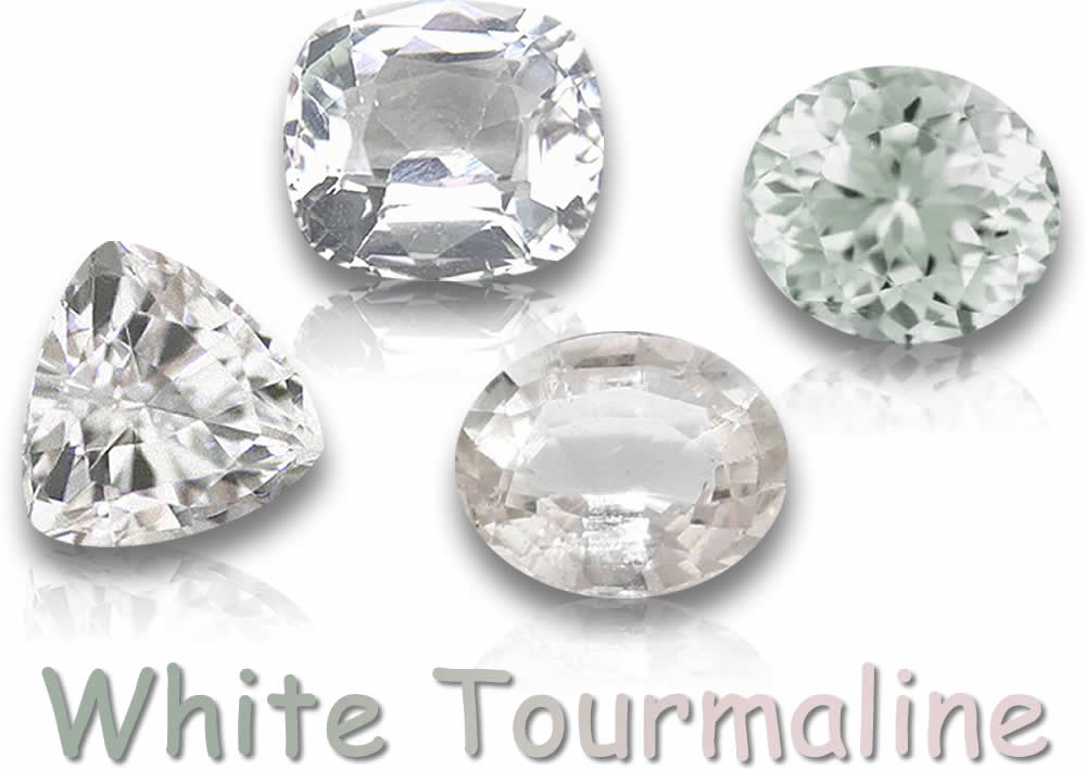 Pierres précieuses naturelles de tourmaline blanche