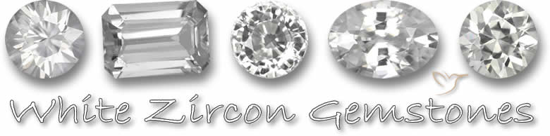 Pierres précieuses de zircon blanc