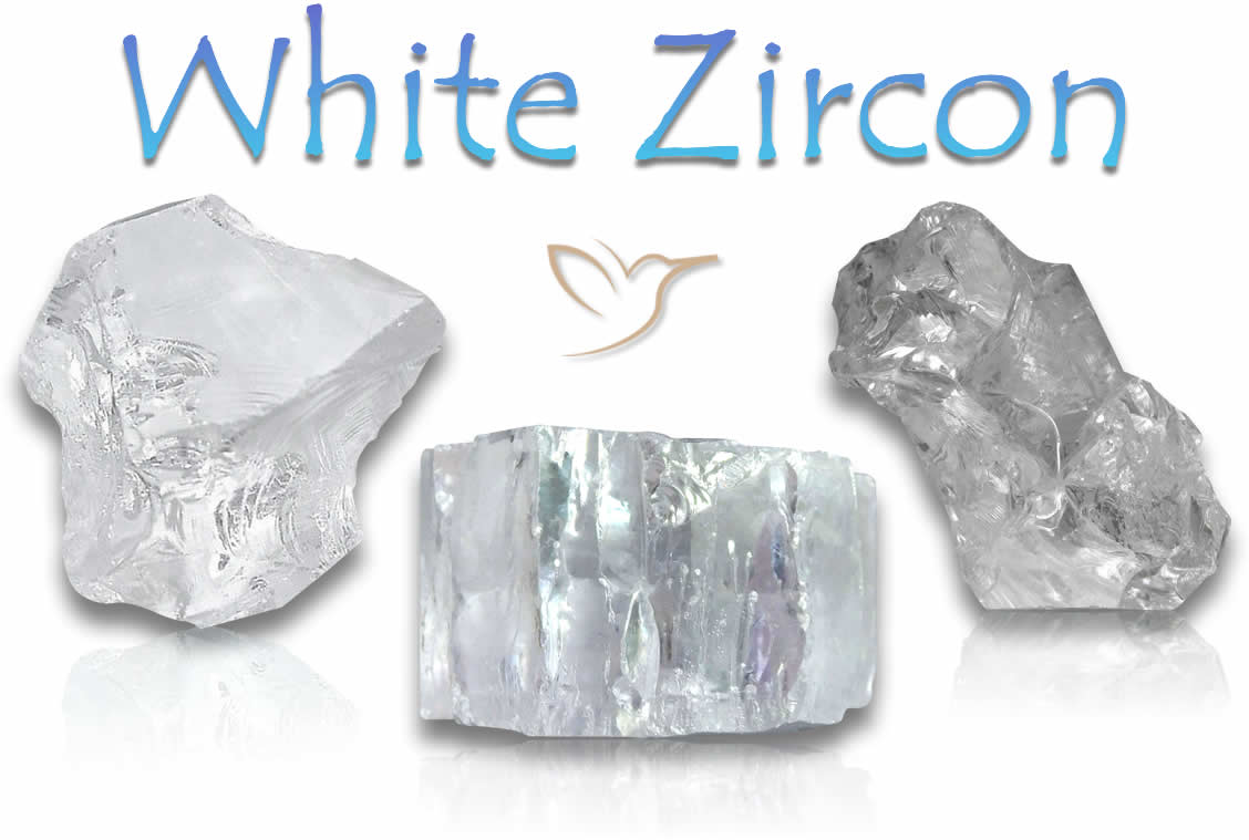 Pierres précieuses naturelles de zircon blanc brut