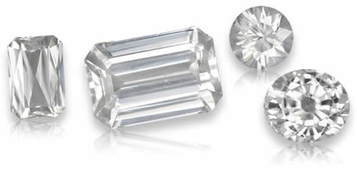 Pierres précieuses de zircon blanc naturel