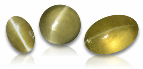 Pierres précieuses d'apatite oeil de chat