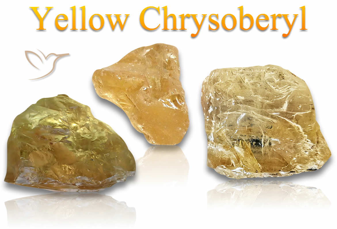 Pierres de chrysobéryl jaune brut