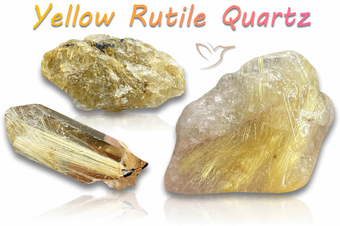Pierres de quartz rutile jaune brut