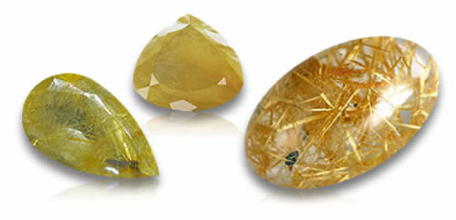 Pierres précieuses de quartz rutile