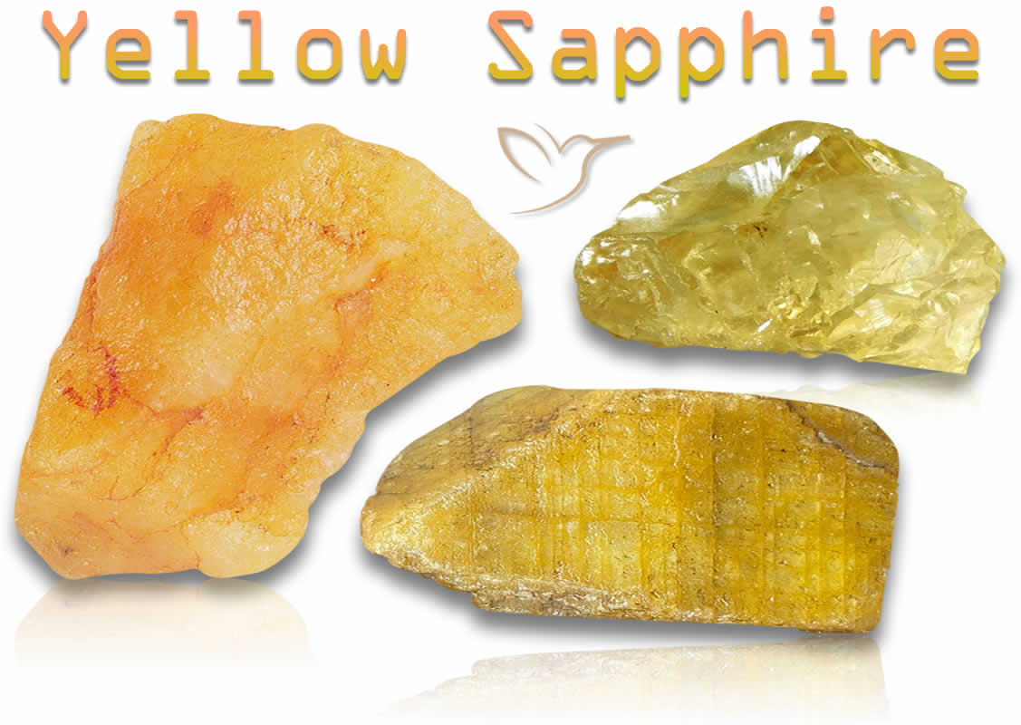 Pierres de saphir jaune brut