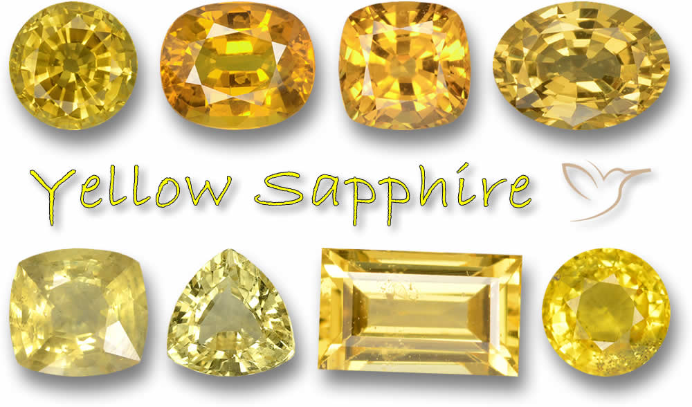 Pierres de saphir jaune naturel