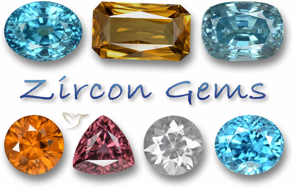 Pierres précieuses de zircon naturel