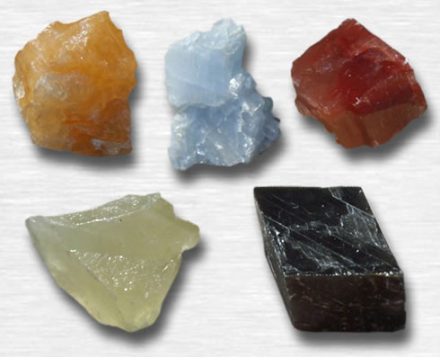 Différentes couleurs de calcite