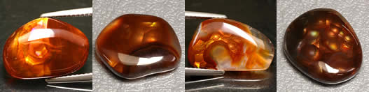 Rares cabochons d'agate de feu