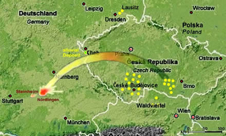 Dépôts de moldavite République tchèque