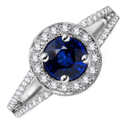 Bague en diamant et saphir