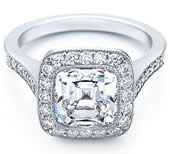 Bague en diamant taille coussin de Tiffany