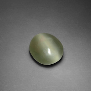 Actinolite cat's eye vert naturelle coupe ovale, 2,33 ct, transparent