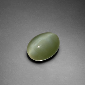 Actinolite œil de chat Vert naturelle Coupe ovale, 2.78 ct, Transparent