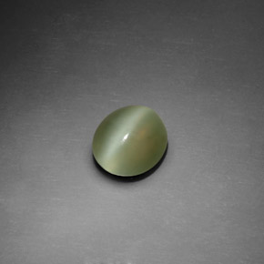 Actinolite cat's eye vert naturelle coupe ovale, 1,25 ct, transparent