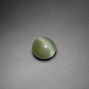 Actinolite œil de chat vert naturelle coupe roude, 1,12 ct, transparent